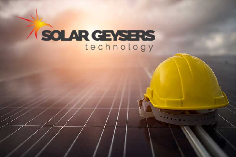 Solar Geysers Technology logo on solar panels